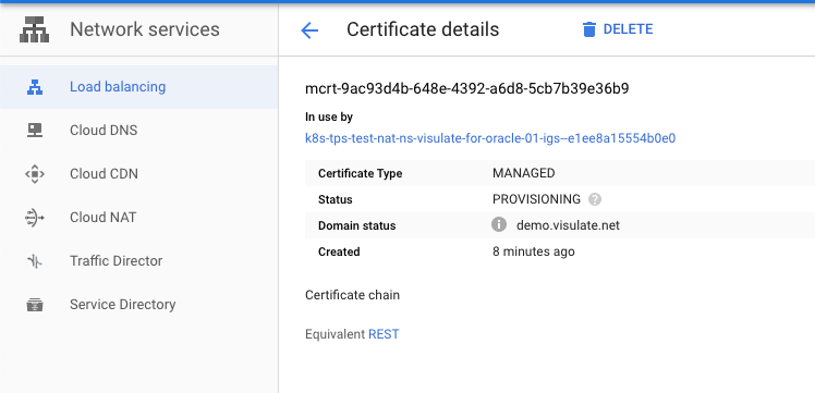 Certificate provisioning