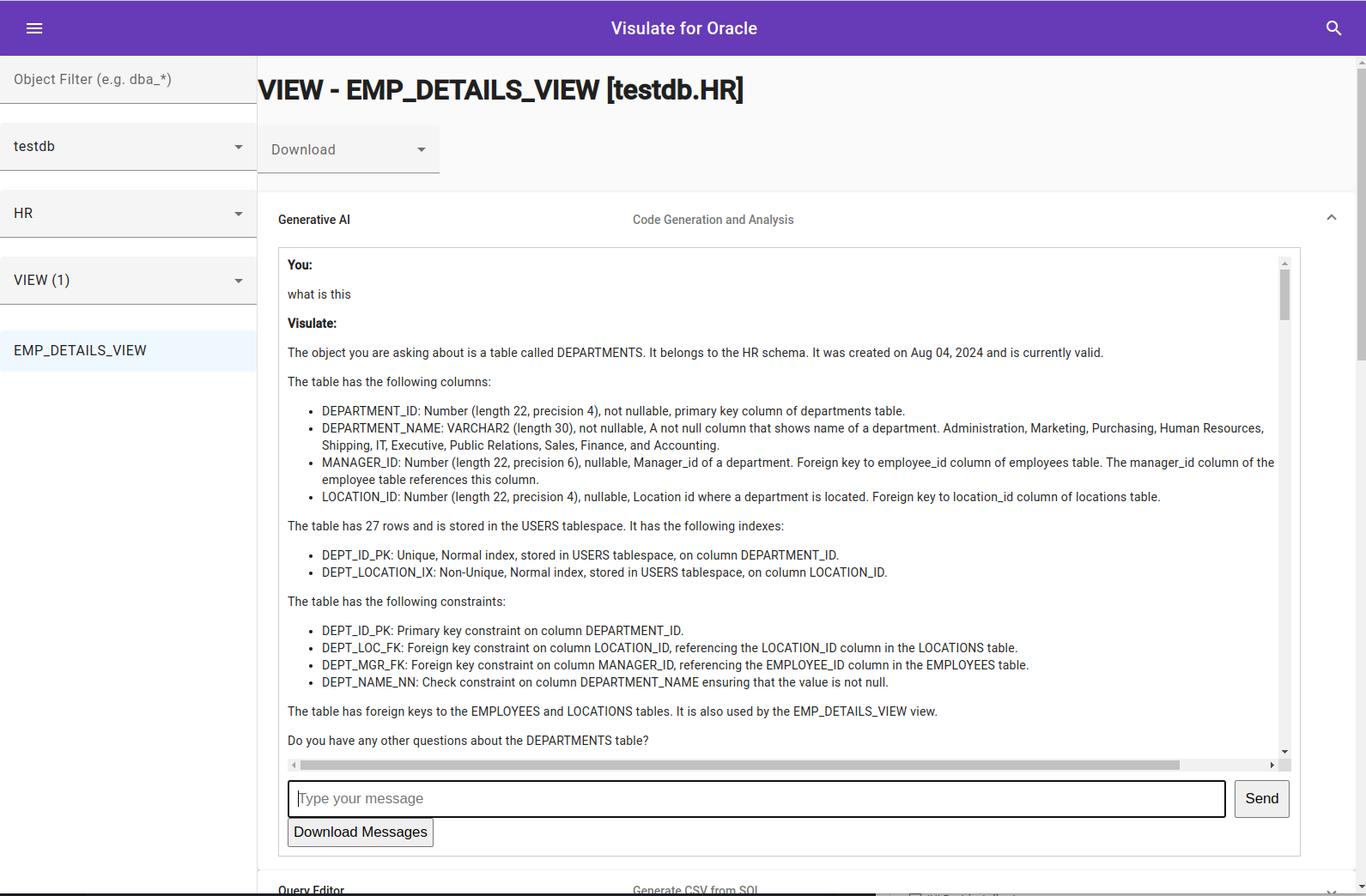 Visulate for Oracle Gen AI